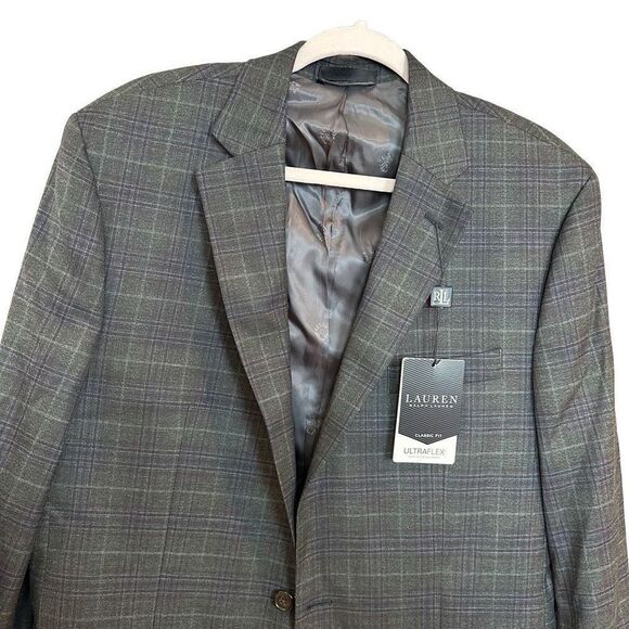 NWT Lauren Ralph Lauren Men's Plaid Lexington Classic Fit Sport Coat Size 42L - Picture 3 of 10